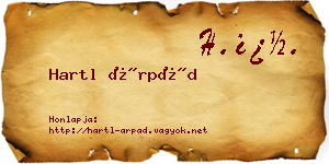 Hartl Árpád névjegykártya