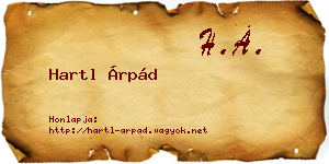 Hartl Árpád névjegykártya